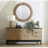 Temple &amp; Webster Tulum Round Rattan Mirror