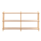 Temple &amp; Webster Natural Banjo 3 Tier Long Bookshelf