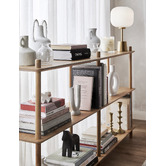 Temple &amp; Webster Natural Banjo 3 Tier Long Bookshelf