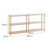 Temple &amp; Webster Natural Banjo 3 Tier Long Bookshelf