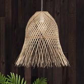 Temple &amp; Webster Coco Rattan Weave Pendant Light