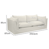 Temple &amp; Webster Jude 3 Seater Slipcover Sofa