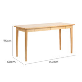 Temple &amp; Webster Dion Herringbone 2 Drawer Oak Wood Desk