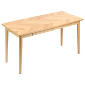 Temple &amp; Webster Dion Herringbone 2 Drawer Oak Wood Desk