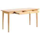 Temple &amp; Webster Dion Herringbone 2 Drawer Oak Wood Desk