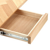 Temple &amp; Webster Dion Herringbone 2 Drawer Oak Wood Desk