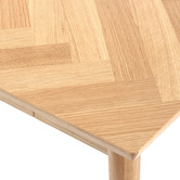 Temple &amp; Webster Dion Herringbone 2 Drawer Oak Wood Desk