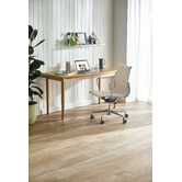 Temple &amp; Webster Dion Herringbone 2 Drawer Oak Wood Desk