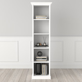 Temple &amp; Webster White Hamptons Small Closed Bookshelf