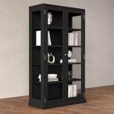 Temple &amp; Webster Black Bradford Glass Display Cabinet