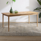 Temple &amp; Webster Dion Herringbone Oak Wood Dining Table