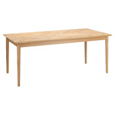 Temple &amp; Webster Dion Herringbone Oak Wood Dining Table