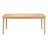 Temple &amp; Webster Dion Herringbone Oak Wood Dining Table