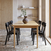 Temple &amp; Webster Dion Herringbone Oak Wood Dining Table