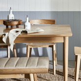 Temple &amp; Webster Dion Herringbone Oak Wood Dining Table