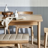 Temple &amp; Webster Dion Herringbone Oak Wood Dining Table