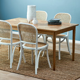 Temple &amp; Webster Dion Herringbone Oak Wood Dining Table