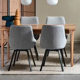 Temple &amp; Webster Dion Herringbone Oak Wood Dining Table