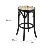 Temple &amp; Webster 65cm Premium Luca Beech Wood &amp; Rattan Barstool
