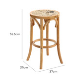 Temple &amp; Webster 65cm Premium Luca Beech Wood &amp; Rattan Barstool