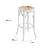 Temple &amp; Webster 65cm Premium Luca Beech Wood &amp; Rattan Barstool