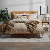 Temple &amp; Webster Natural Beckham Wooden Queen Bed
