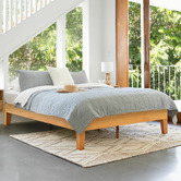 Temple &amp; Webster Natural Beckham Premium Wooden Bed Base