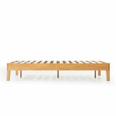 Temple &amp; Webster Natural Beckham Premium Wooden Bed Base