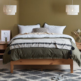 Temple &amp; Webster Natural Beckham Premium Wooden Bed Base