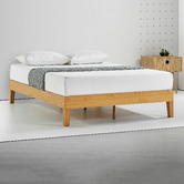 Temple &amp; Webster Natural Beckham Premium Wooden Bed Base