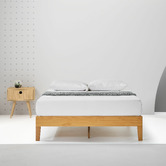 Temple &amp; Webster Natural Beckham Premium Wooden Bed Base