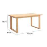 Temple &amp; Webster Oak Ski-Leg Dining Table