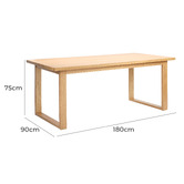 Temple &amp; Webster Oak Ski-Leg Dining Table