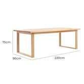 Temple &amp; Webster Oak Ski-Leg Dining Table