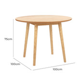 Temple &amp; Webster Dion Herringbone Oak Wood Round Dining Table