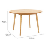 Temple &amp; Webster Dion Herringbone Oak Wood Round Dining Table