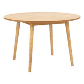 Temple &amp; Webster Dion Herringbone Oak Wood Round Dining Table