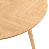 Temple &amp; Webster Dion Herringbone Oak Wood Round Dining Table