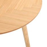 Temple &amp; Webster Dion Herringbone Oak Wood Round Dining Table