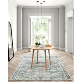 Temple &amp; Webster Dion Herringbone Oak Wood Round Dining Table