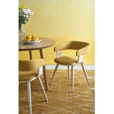 Temple &amp; Webster Dion Herringbone Oak Wood Round Dining Table
