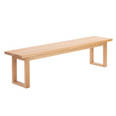 Temple &amp; Webster Ski-Leg Oak Wood Dining Bench