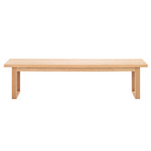 Temple &amp; Webster Ski-Leg Oak Wood Dining Bench