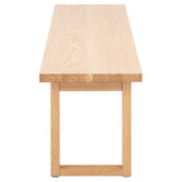 Temple &amp; Webster Ski-Leg Oak Wood Dining Bench