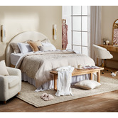 Temple &amp; Webster Ski-Leg Oak Wood Dining Bench