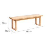 Temple &amp; Webster Ski-Leg Oak Wood Dining Bench