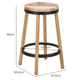 Temple &amp; Webster 65cm Brooklyn Ash Wood &amp; Metal Barstool