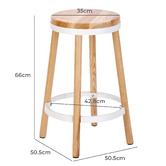 Temple &amp; Webster 65cm Brooklyn Ash Wood &amp; Metal Barstool