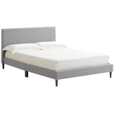 Temple &amp; Webster Grey Logan Upholstered Bed