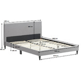 Temple &amp; Webster Grey Logan Upholstered Bed